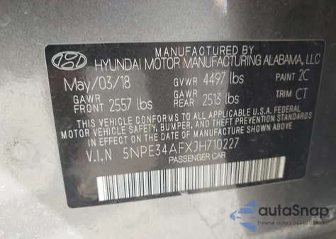 2018 Hyundai Sonata Sport+ из США, поврежденный, VIN 5NPE34AFXJH710227